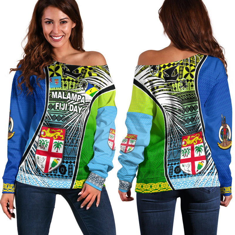 Vanuatu Malampa Fiji Day Off Shoulder Sweater 2022 LT6 - Wonder Print Shop