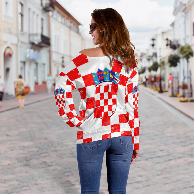 Croatia Christmas Santa Claus Dabbing Off Shoulder Sweater Replica Football Jersey LT6 - Wonder Print Shop