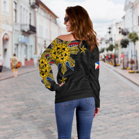 Filipino Off Shoulder Sweater Tribal Black Style LT6 - Wonder Print Shop