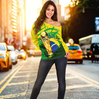 Brazil World Cup Soccer Off Shoulder Sweater LT6 - Wonder Print Shop