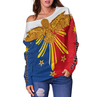 Philippines Wo Men Off Shoulder Sweatshirt Eagle LT6 - Wonder Print Shop