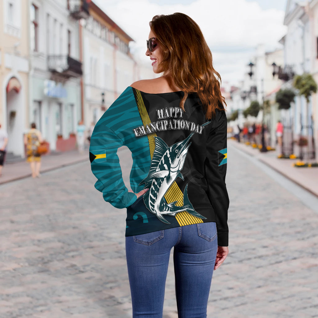 Bahamas Emancipation Day Women's Off Shoulder Sweater LT6 - Wonder Print Shop