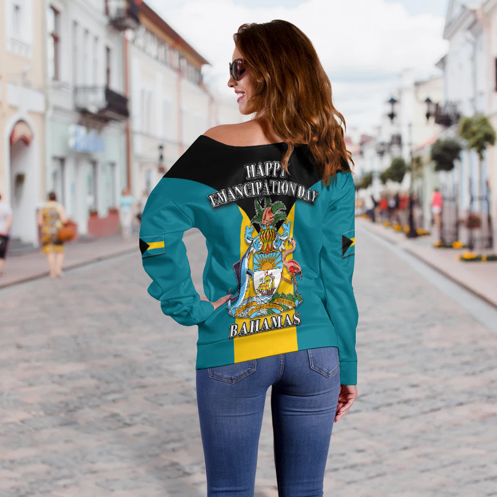 Bahamas Emancipation Day Women's Off Shoulder Sweater Freedom LT6 - Wonder Print Shop