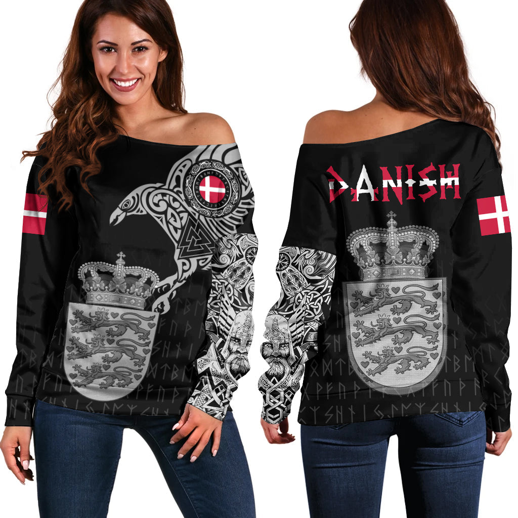 Viking Off Shoulder Sweater - Danish and Raven Of Odin RLT12 - Wonder Print Shop