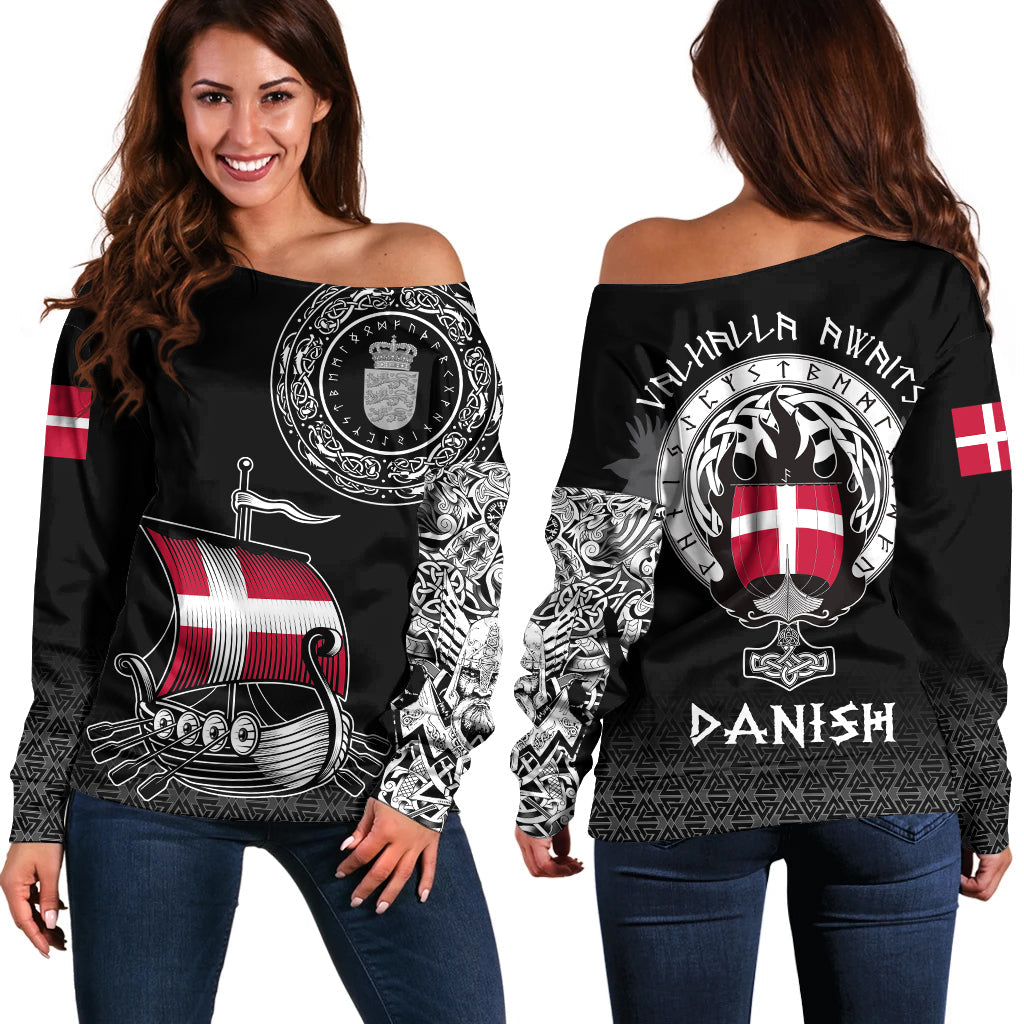 Viking Off Shoulder Sweater - Danish Drakkar RLT12 - Wonder Print Shop