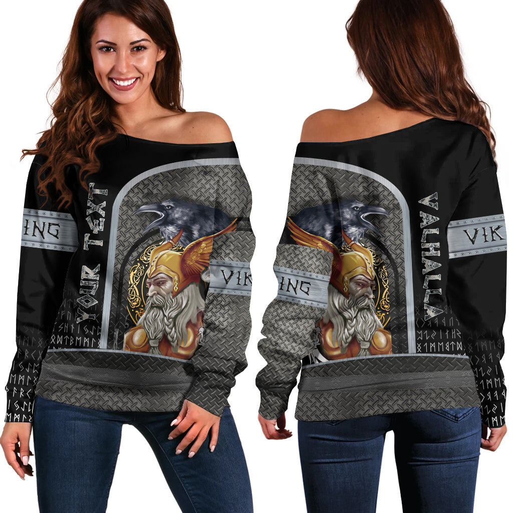 (Custom) Viking Off Shoulder Sweater - Odin Style Armor RLT12 - Wonder Print Shop