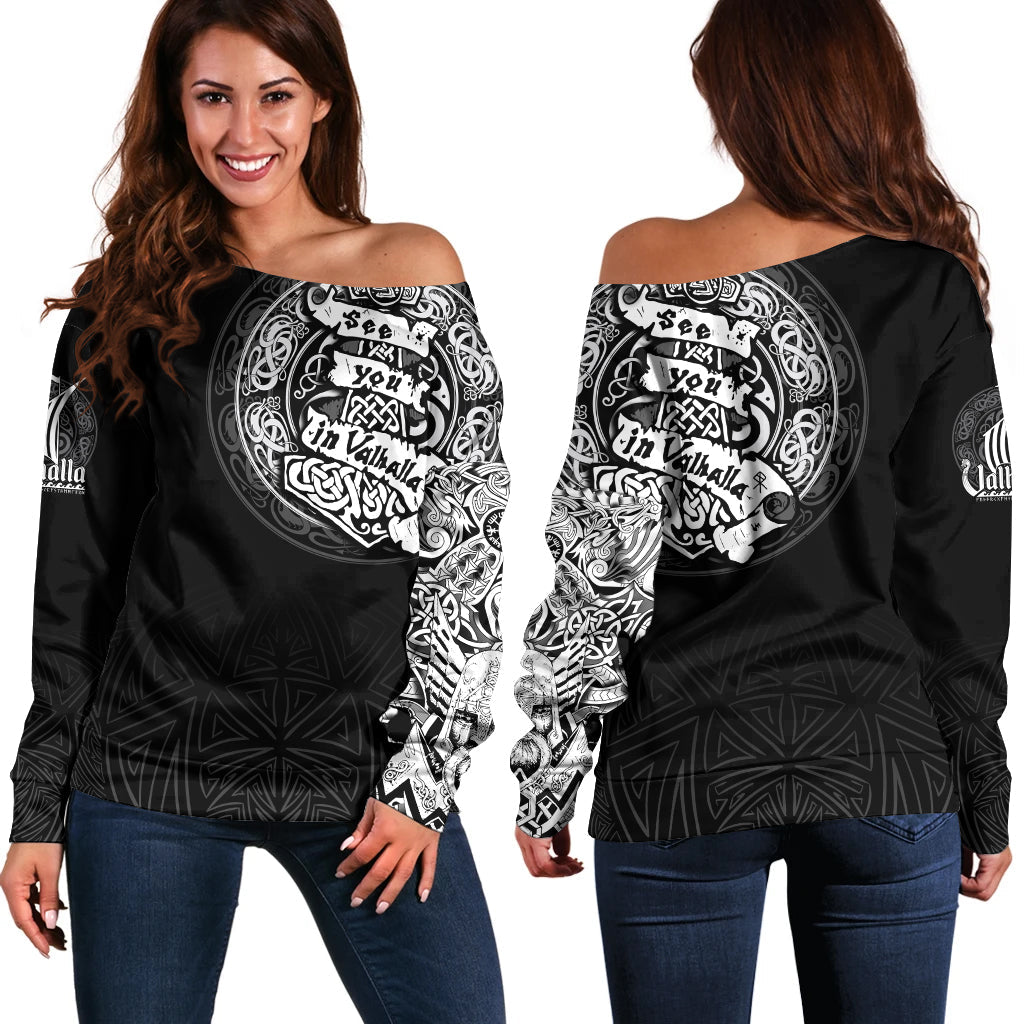 Viking Off Shoulder Sweater - See You In Valhalla RLT12 - Wonder Print Shop