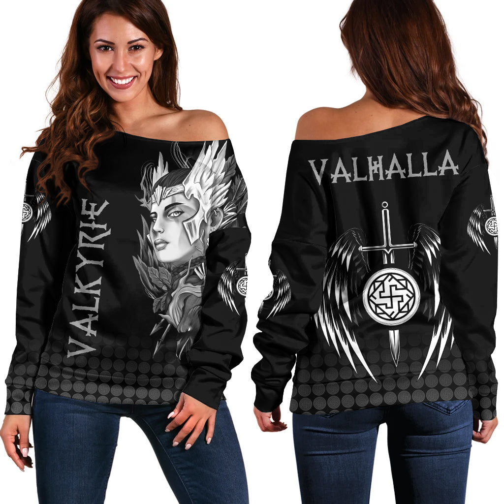 Viking Off Shoulder Sweater - Valkyrie RLT12 - Wonder Print Shop
