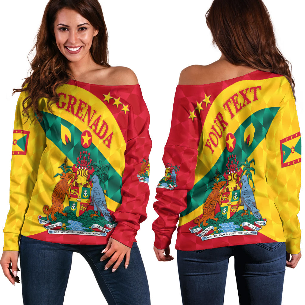 (Custom Personalised) Grenada Women Off Shoulder Sweater Sporty Style LT8 - Wonder Print Shop