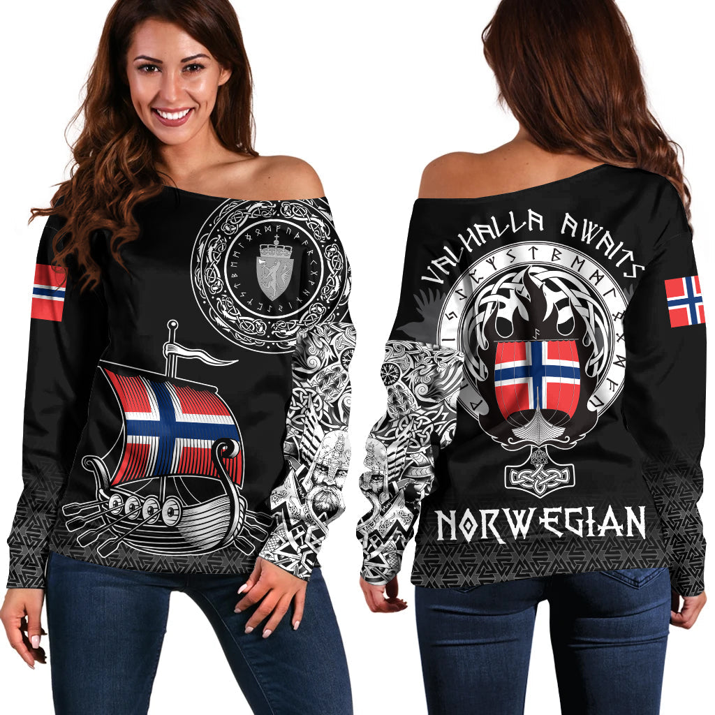 Viking Off Shoulder Sweater - Norwegian Drakkar RLT12 - Wonder Print Shop