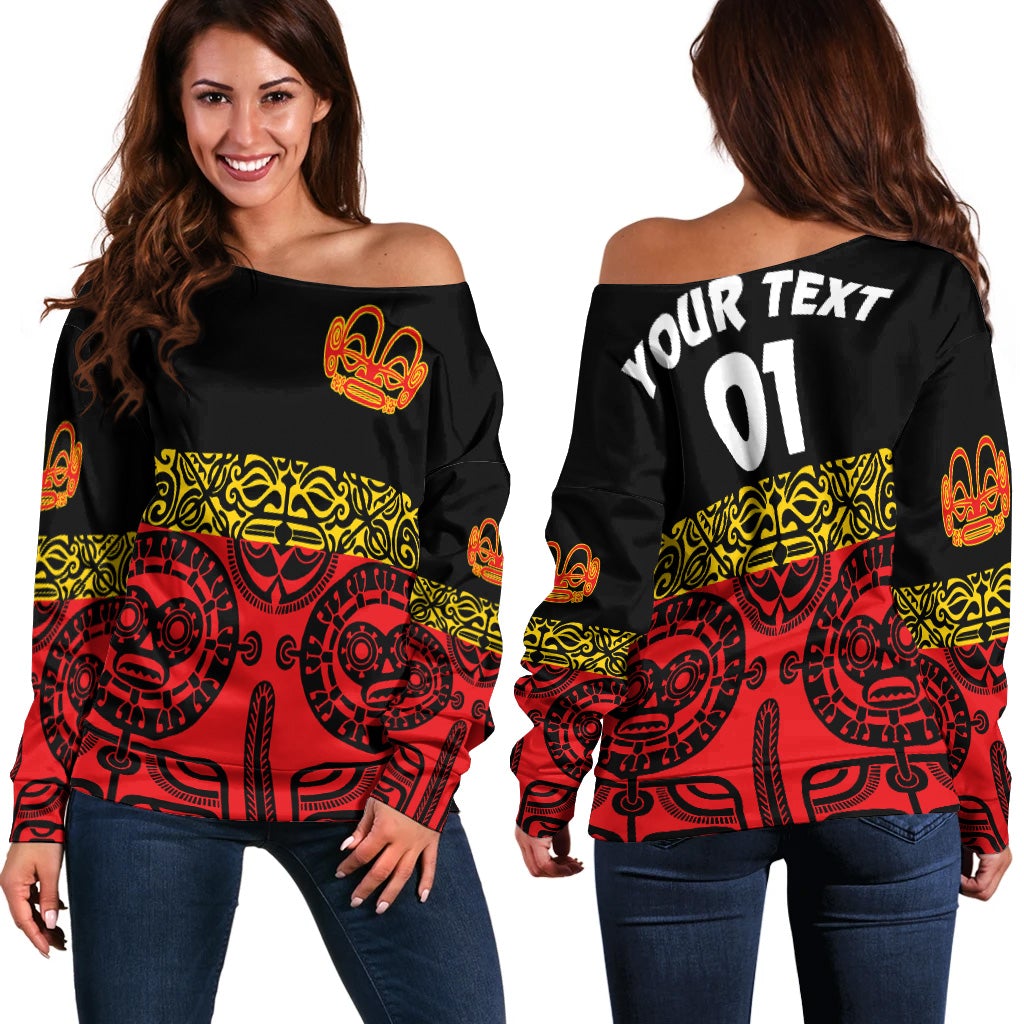 (Custom Personalised) Marquesas Islands Women Off Shoulder Marquesan Tattoo Special Style Red LT8 - Wonder Print Shop