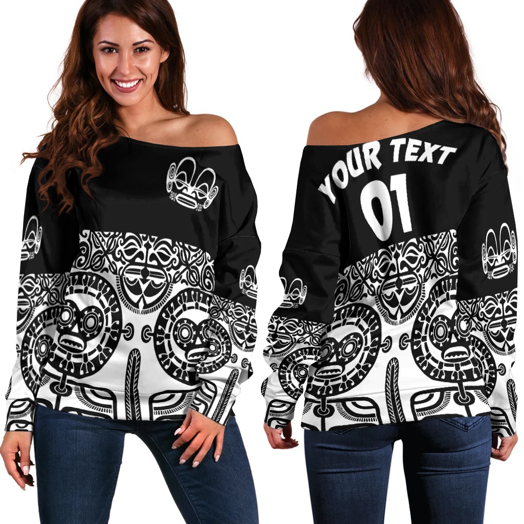 (Custom Personalised) Marquesas Islands Women Off Shoulder Marquesan Tattoo Special Style Black LT8 - Wonder Print Shop