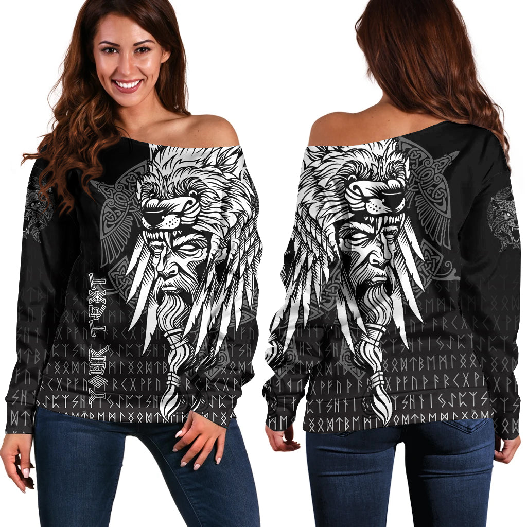 custom-viking-womens-off-shoulder-sweater-odin-raven-and-fenrir-on-hand