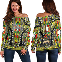 Ethiopia Off Shoulder Sweater Dashiki Black Style LT6 - Wonder Print Shop
