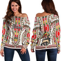 Ethiopia Off Shoulder Sweater Dashiki White Style LT6 - Wonder Print Shop