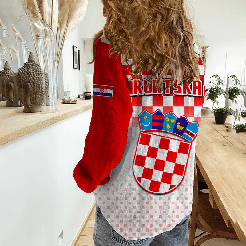 Croatia Hrvatska Football World Cup Vibe Women Casual Shirt - Wonder Print Shop