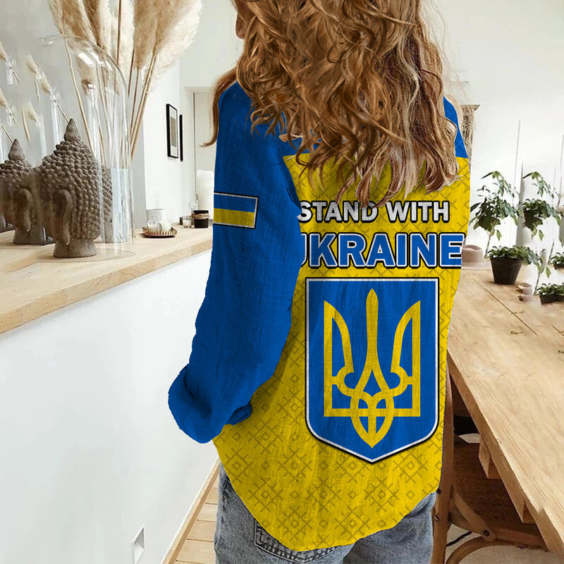 Ukraine Stand With UKRAINE Women Casual Shirt - Wonder Print Shop