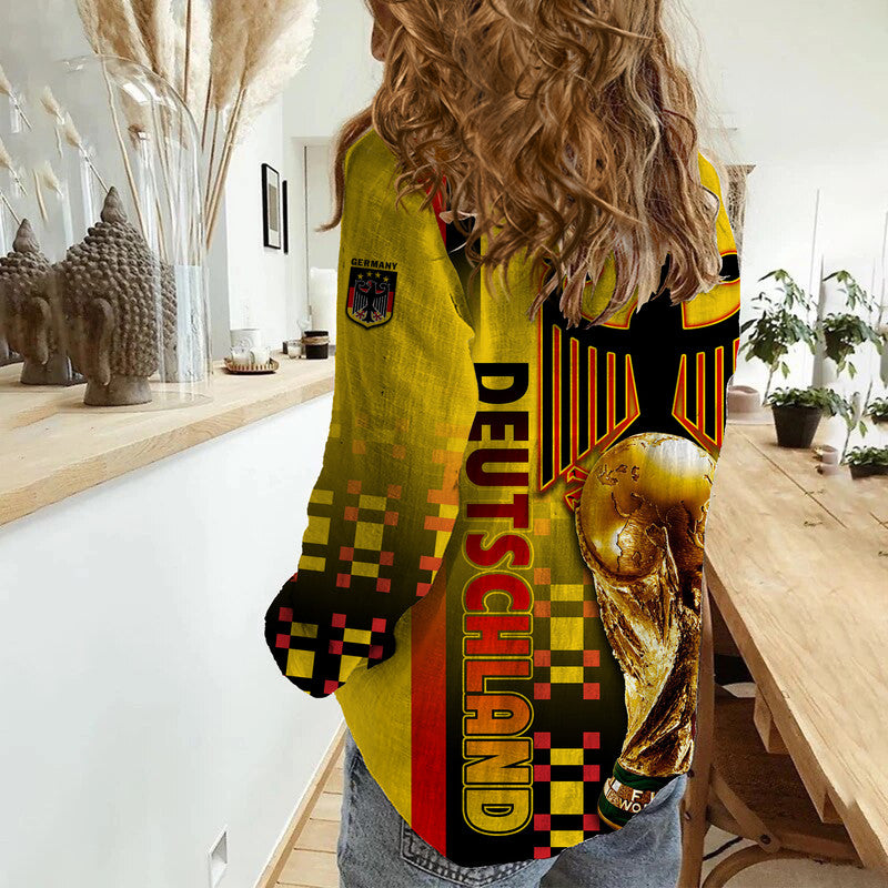 Germany Deutschland Champion Qatar 2022 Women Casual Shirt - Wonder Print Shop