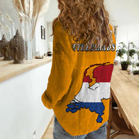Netherlands Football Flag Style Women Casual Shirt - Wonder Print Shop