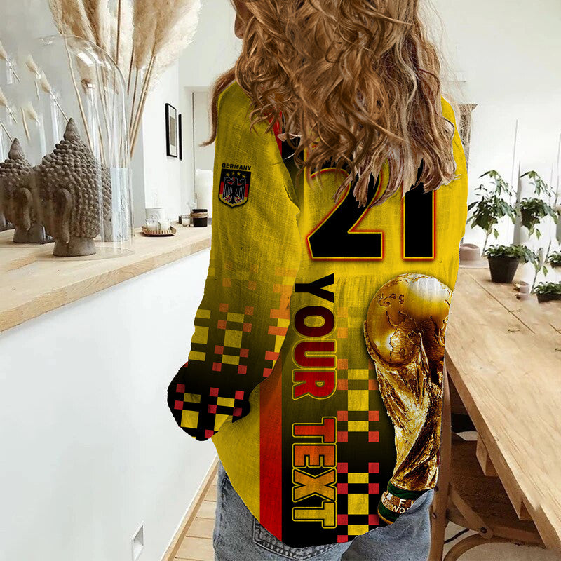 (Custom Personalised) Germany Deutschland Champion Qatar 2022 Women Casual Shirt - Wonder Print Shop
