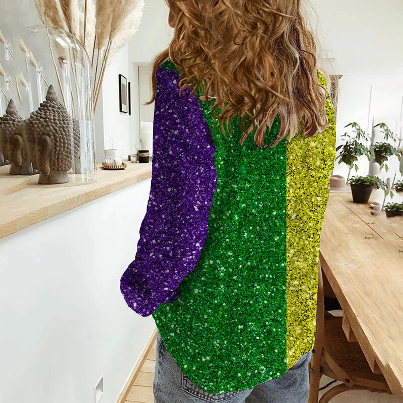 Mardi Gras Casual Shirt Colorful Style LT6 - Wonder Print Shop