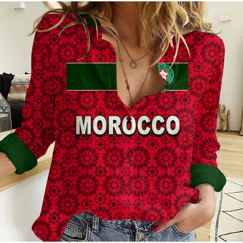 (Custom Personalised And Number) Morocco Soccer Casual Shirt World Cup Champions Red Style LT6 - Wonder Print Shop