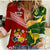 (Custom Personalised) Mate Ma'a Tonga Ngatu And Australia Kangaroos Aboriginal Woman Casual Shirt Rugby Together LT8 - Wonder Print Shop