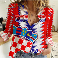 (Custom Personalised) Croatia Football Sport Style Women Casual Shirt - Wonder Print Shop