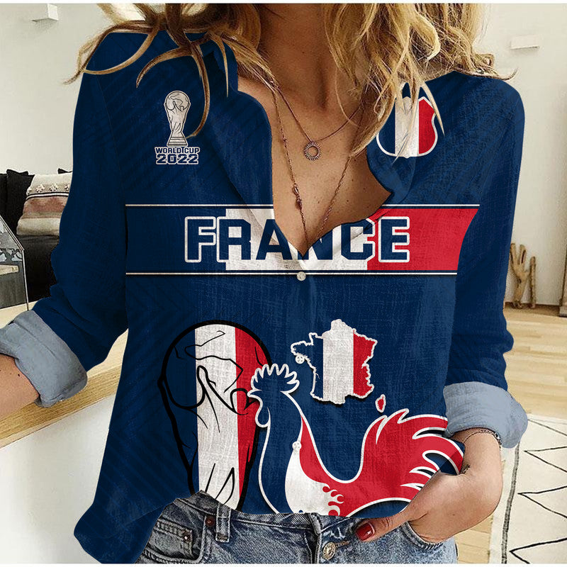 france-rooster-les-bleus-football-women-casual-shirt