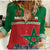 (Custom Personalised) Morocco Football Geometric Halftone Pattern Women Casual Shirt - Wonder Print Shop
