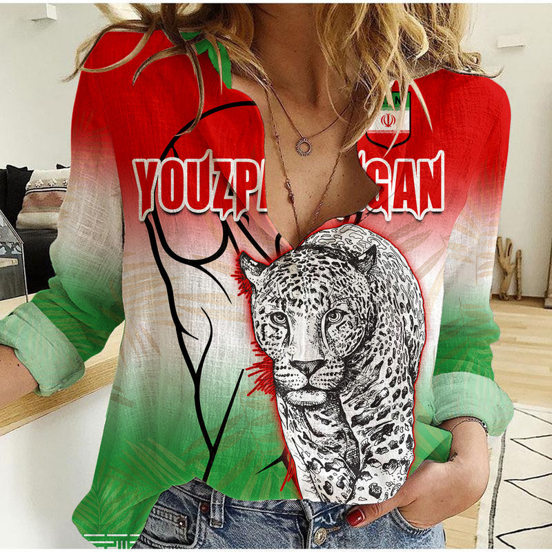 (Custom Personalised) Iran Football Unique Youzpalangan Flag Style Women Casual Shirt - Wonder Print Shop