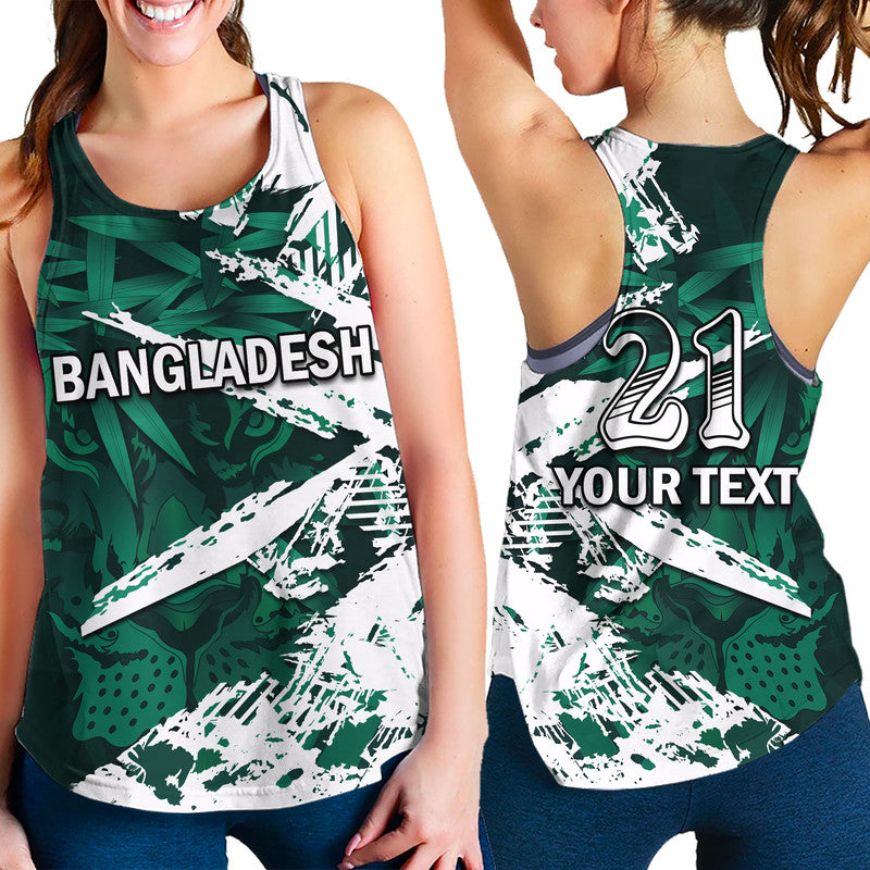 (Custom Personalised) Bangladesh Cricket Team Women Racerback Tank Special Bangla Tigers - Wonder Print Shop