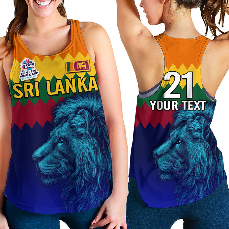 (Custom Personalised) Sri Lanka The Lions Cricket Women Racerback Tank - Wonder Print Shop