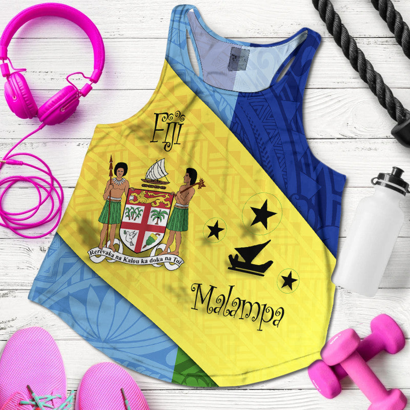 Malampa Fiji Day Women Racerback Tank Polynesian Line Arty Style - Wonder Print Shop