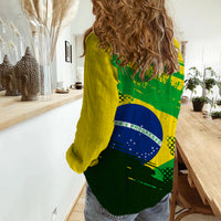 Brazil World Cup Soccer Women Casual Shirt LT6 - Wonder Print Shop