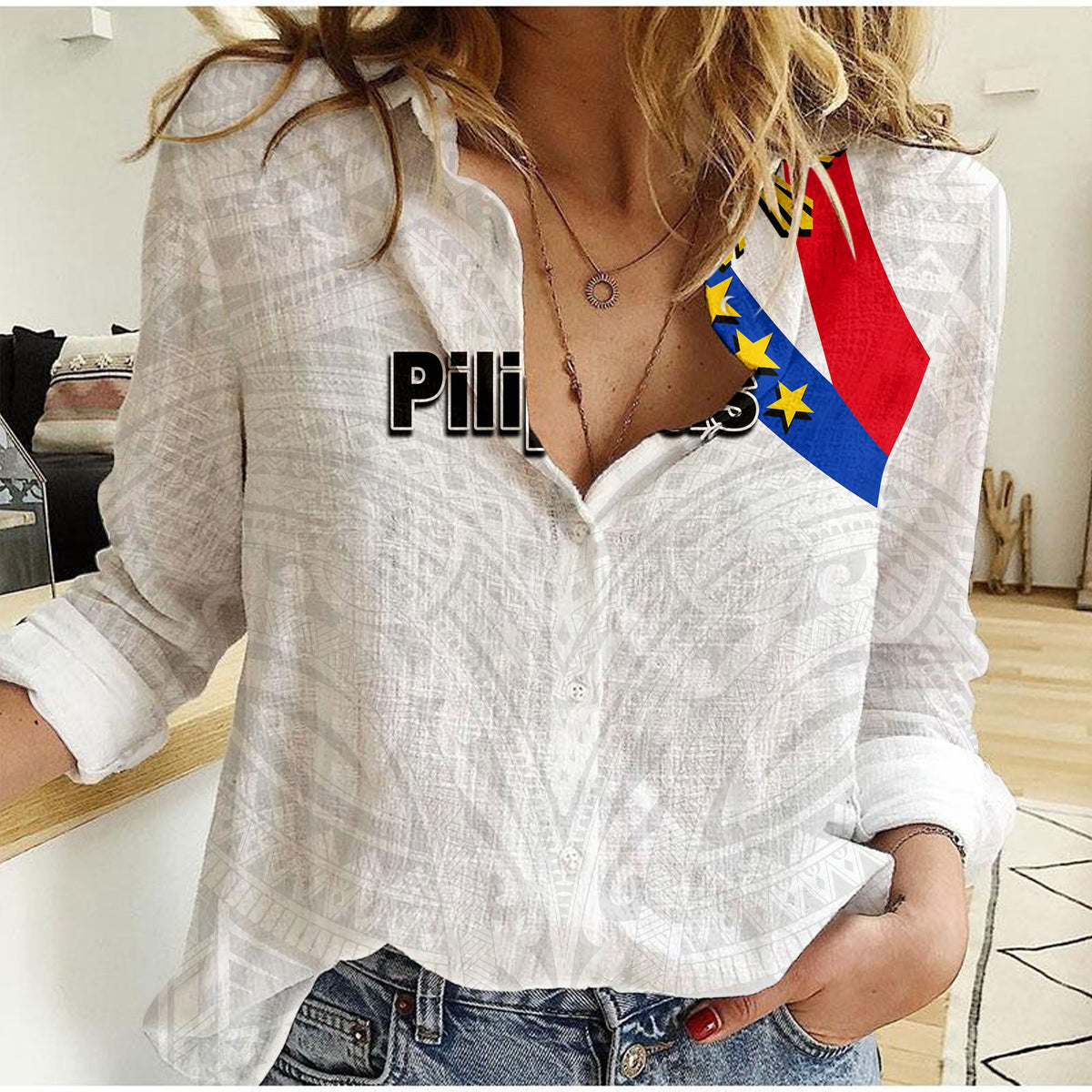 Pilipinas Casual Shirt Simple Style- White LT6 - Wonder Print Shop