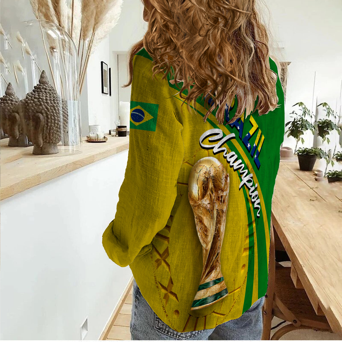 Brazil Football World Cup 2022 Women Casual Shirt - LT2 - Wonder Print Shop