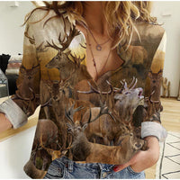 Deer Hunting - Like Hunting, Like Wild Life Women Casual Shirt - LT2 - Wonder Print Shop