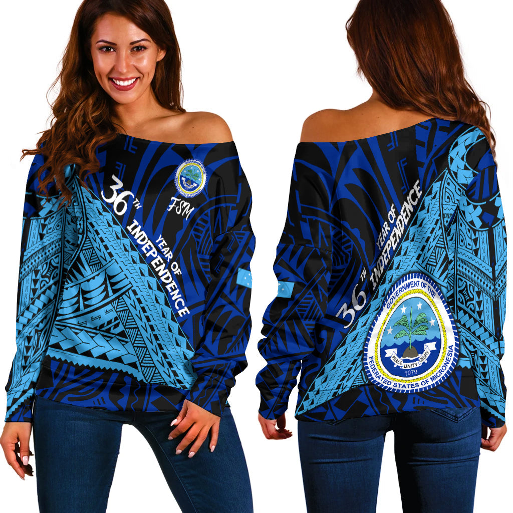 FSM 36th Year Of Independence Women Off Shoulder Sweater LT2 - Wonder Print Shop