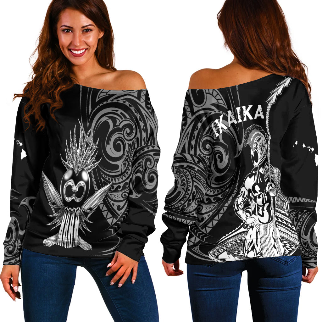 Hawaii Ikaika Warrior Women Off Shoulder Sweater LT2 - Wonder Print Shop