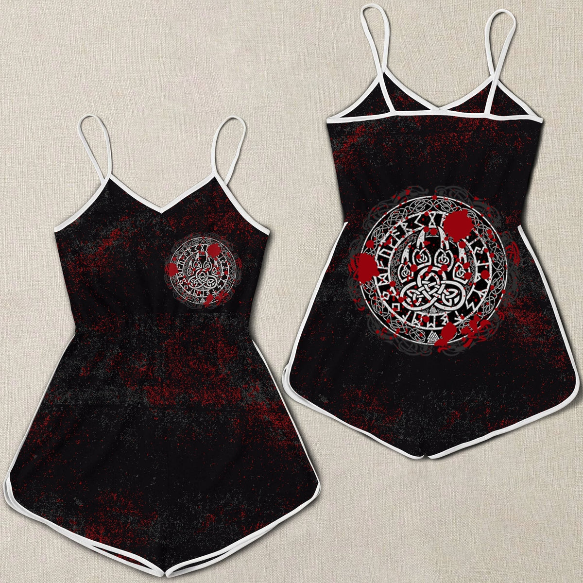 viking-womens-rompers-viking-bear-claws-blood-tattoo