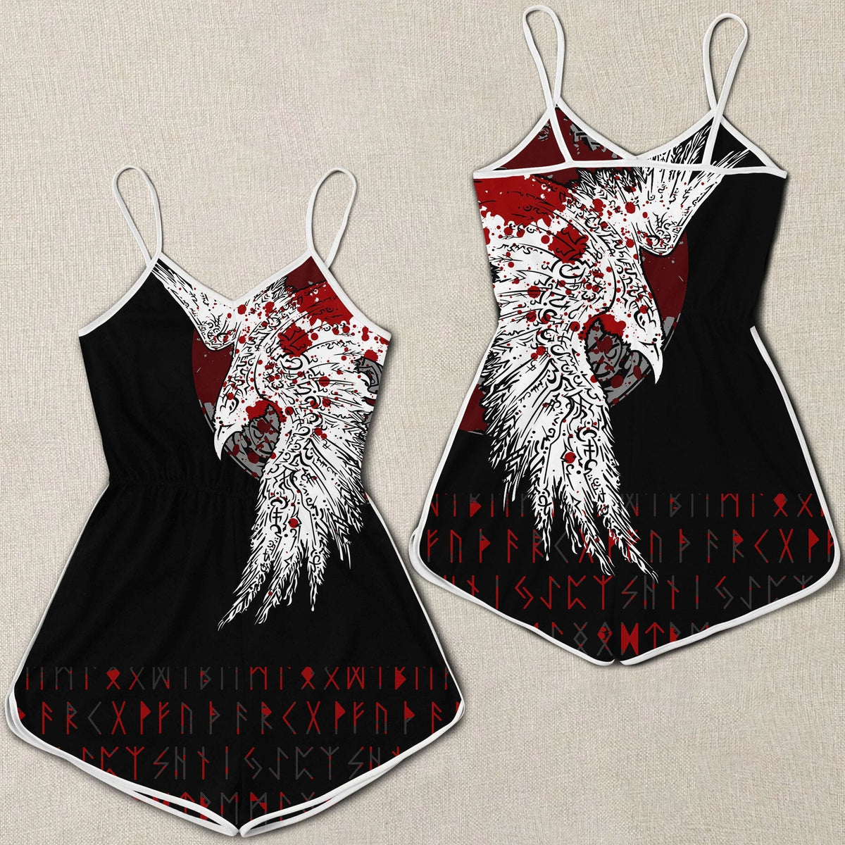 viking-women-rompers-mystical-raven-tattoo-style-blood