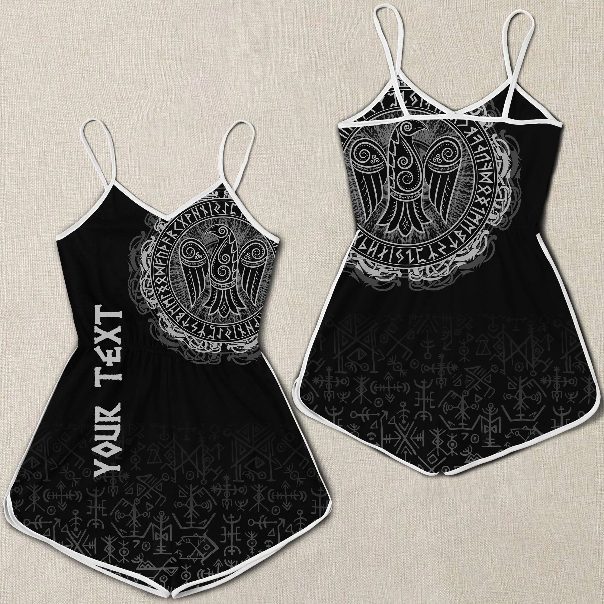 custom-viking-women-rompers-celtic-raven-tattoo