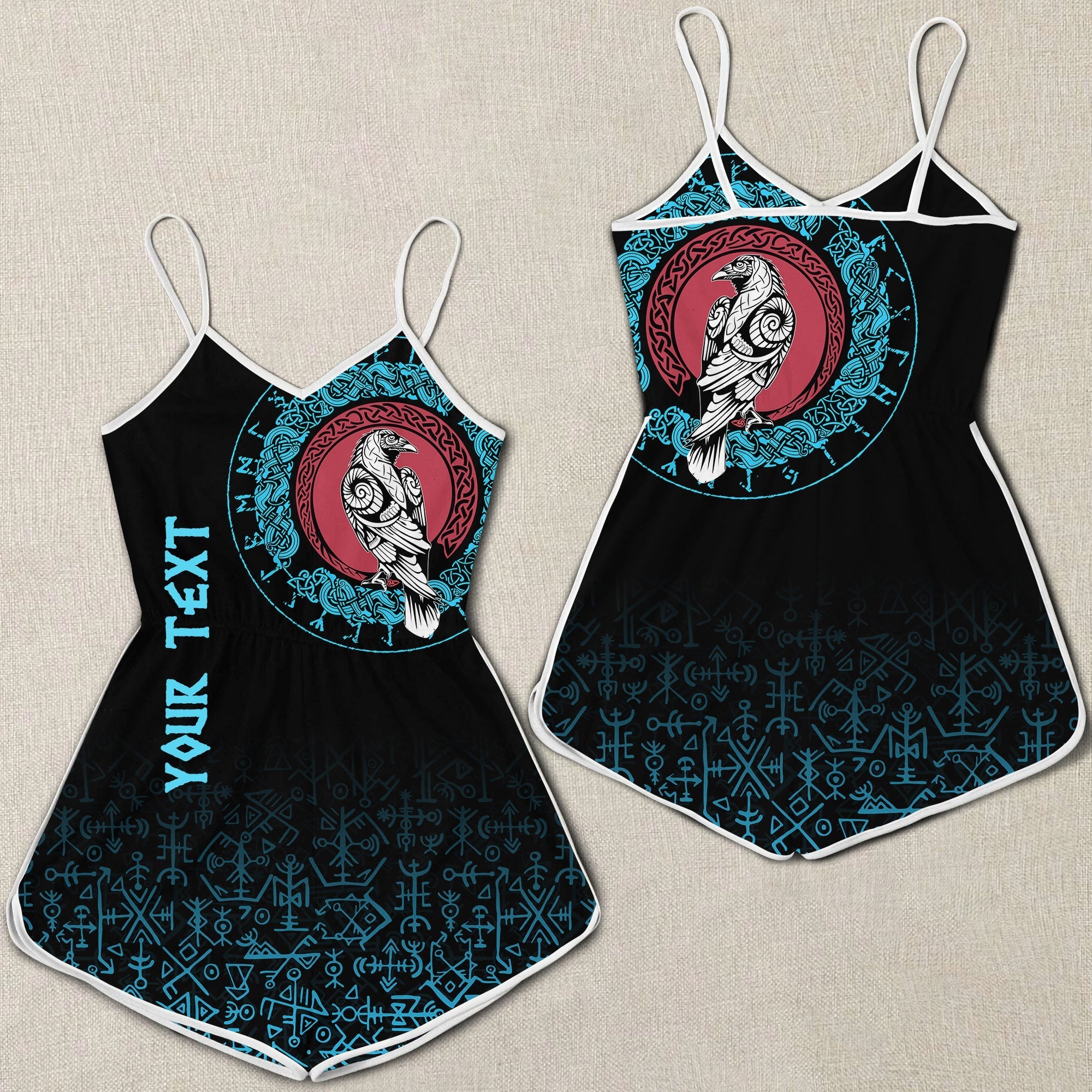 custom-viking-women-rompers-raven-celtic-cyan-tattoo