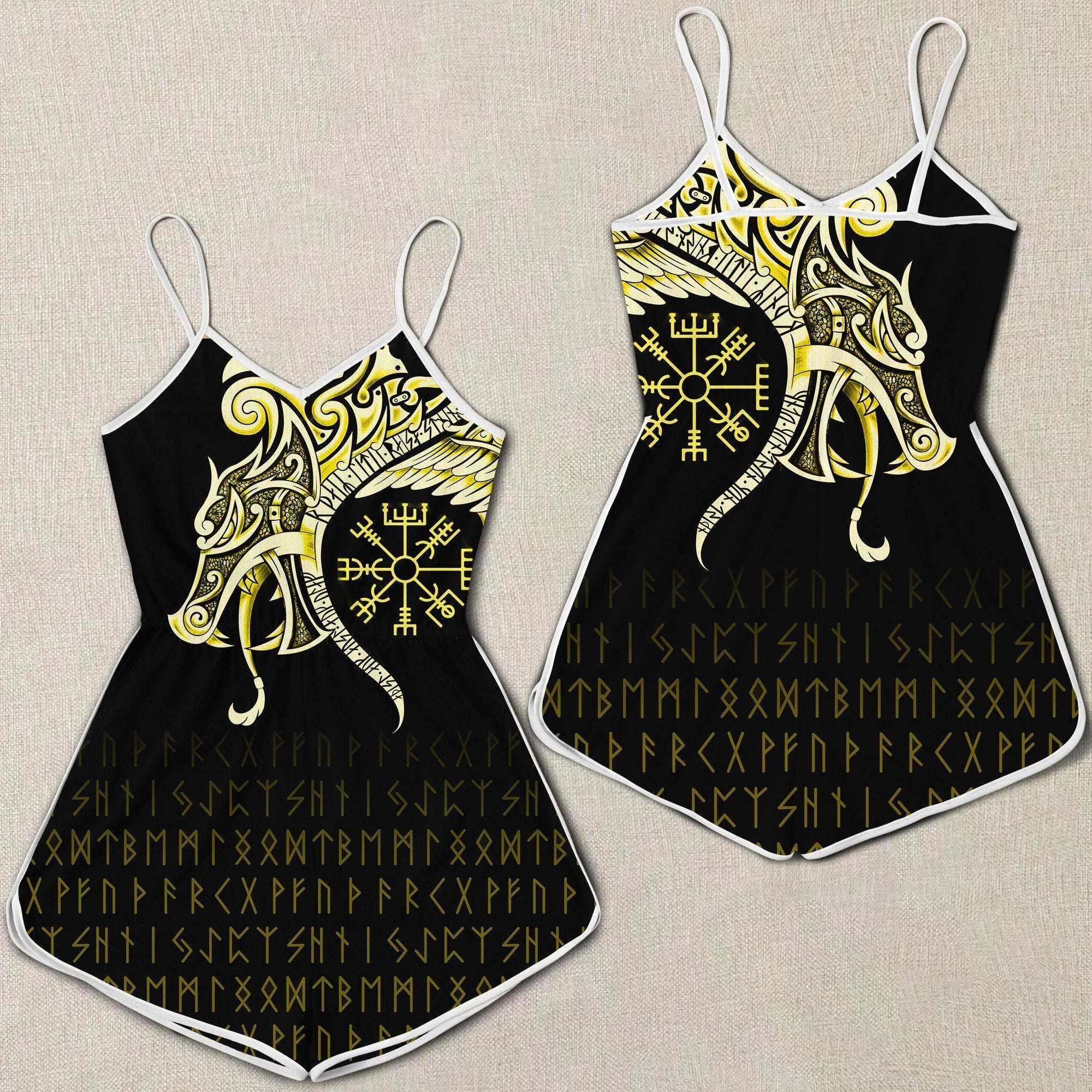 viking-women-rompers-fenrir-raven-and-vegvisir-tattoo-yellow