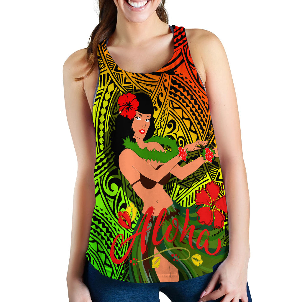 Hawaii Hula Girl Reggae Women Tank Top LT2 - Wonder Print Shop