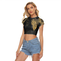 Viking Clothing Viking Compass Vegvisir Tattoo Gold Version Raglan Cropped T shirt RLT12 - Wonder Print Shop