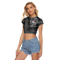 Viking Clothing Viking Drakkar Denmark Warship Raglan Cropped T shirt RLT12 - Wonder Print Shop