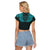 Viking Clothing Viking Odin's Celtic Two Ravens Cyan Version Raglan Cropped T shirt RLT12 - Wonder Print Shop