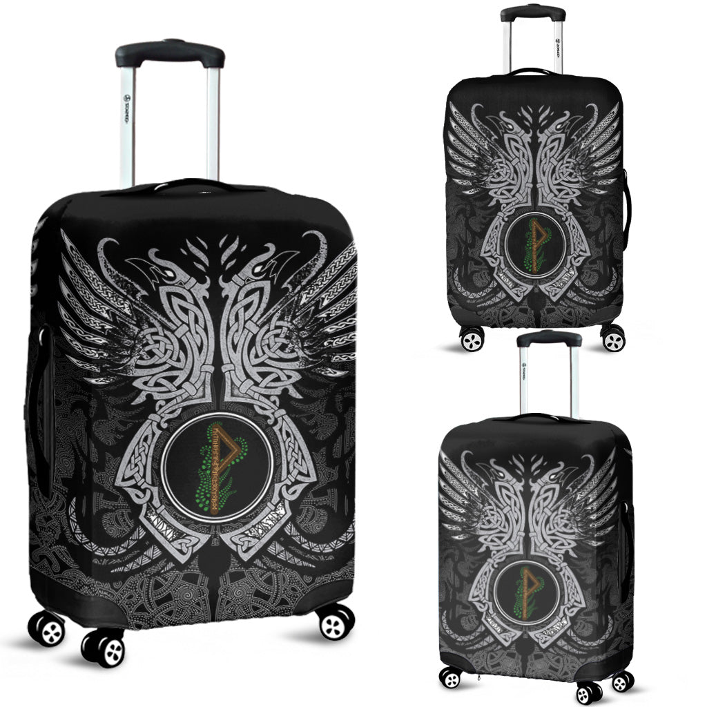 Viking Luggage Cover - Wunjo Rune, Raven Tattoo RLT12 - Wonder Print Shop